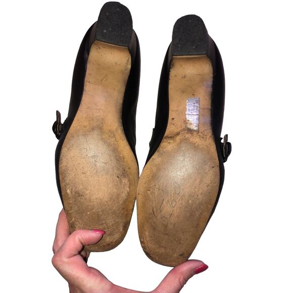 BTG WOMENS PENALJO BONE LEATHER BLACK HEELS MADE‎ IN USA Size 7-7.5 - Picture 4 of 12